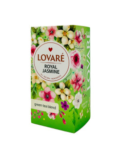 Herbata LOVARE Royal Jasmine chińska zielona z płatkami jaśminu 24tb